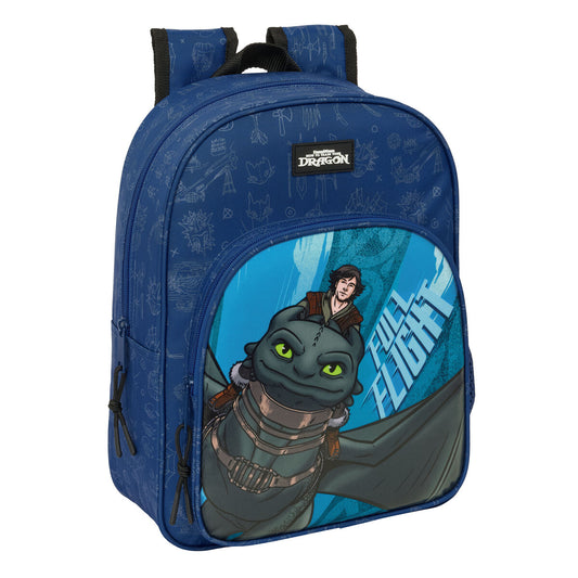 Ghiozdan How to Train Your Dragon Albastru închis 26 x 34 x 11 cm - Birou și papetărie, Material școlar și educațional