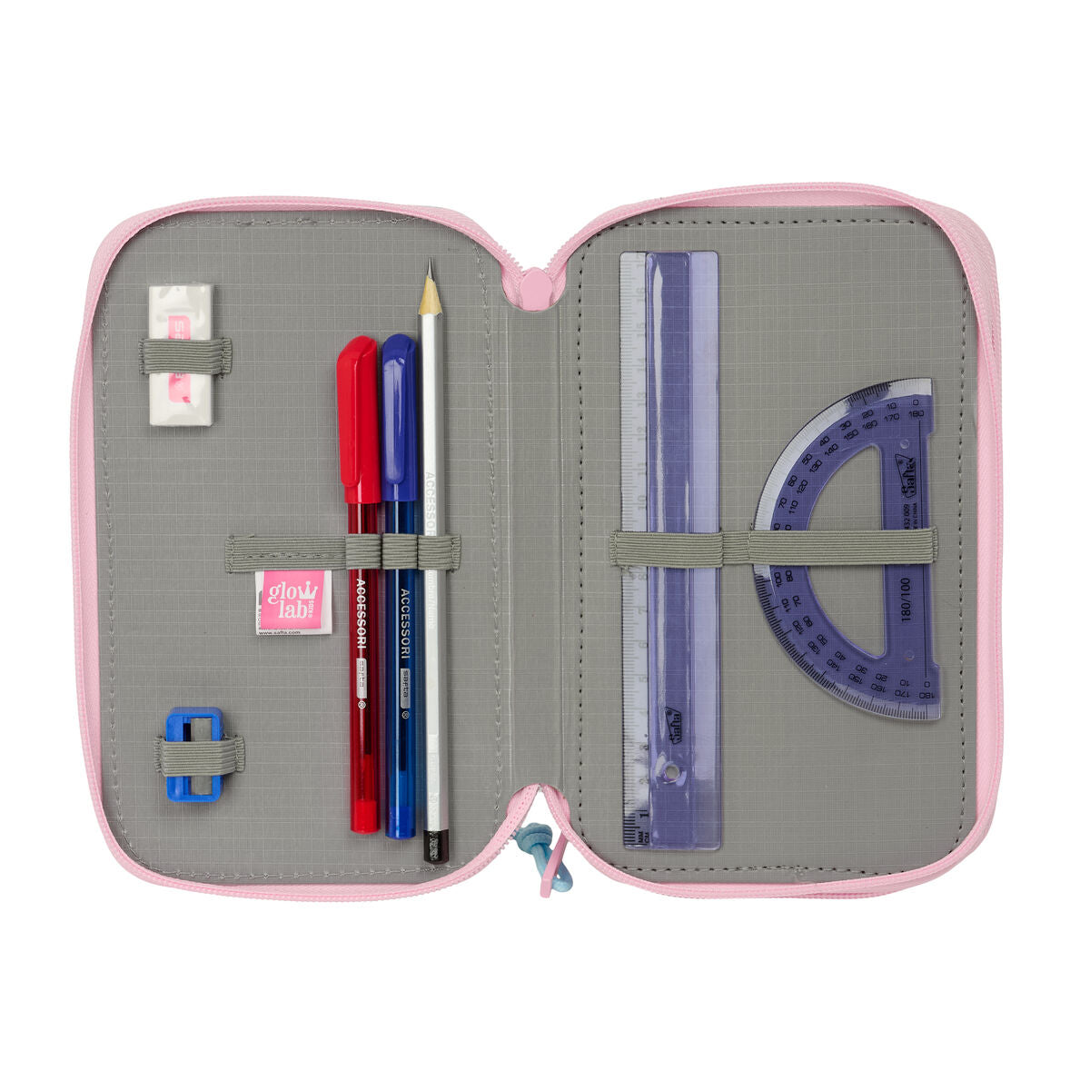 Geantă Universală Glow Lab Roz 12,5 x 19,5 x 5,5 cm 37 Piese - Birou și papetărie, Material școlar și educațional