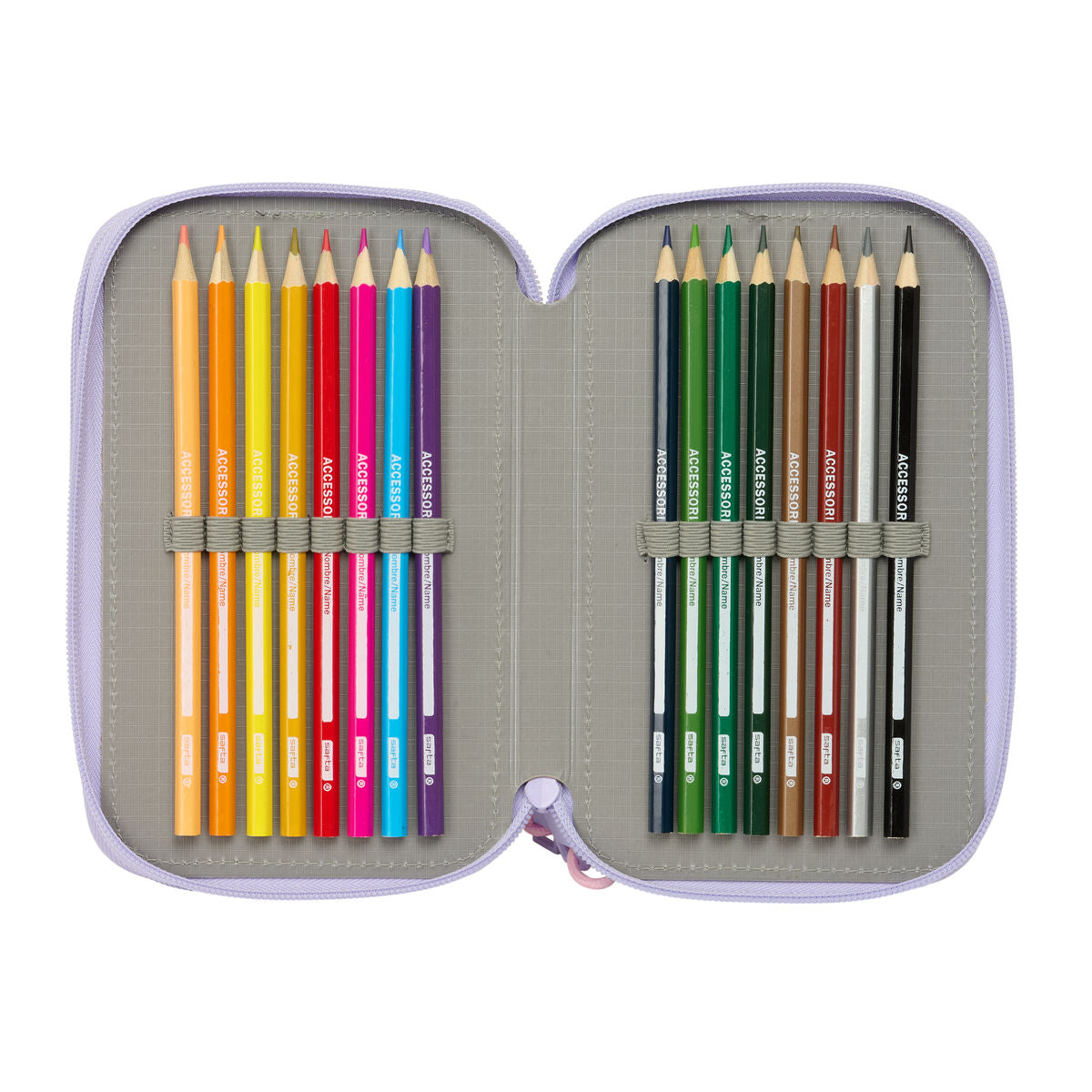 Geantă Universală Safta Bouquet Roz Liliachiu 12,5 x 19,5 x 5,5 cm 37 Piese - Birou și papetărie, Material școlar și educațional