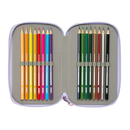 Geantă Universală Safta Bouquet Roz Liliachiu 12,5 x 19,5 x 5,5 cm 37 Piese - Birou și papetărie, Material școlar și educațional