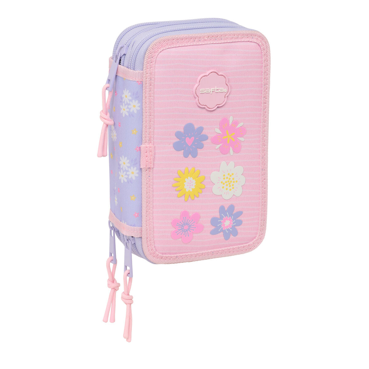 Geantă Universală Safta Bouquet Roz Liliachiu 12,5 x 19,5 x 5,5 cm 37 Piese - Birou și papetărie, Material școlar și educațional