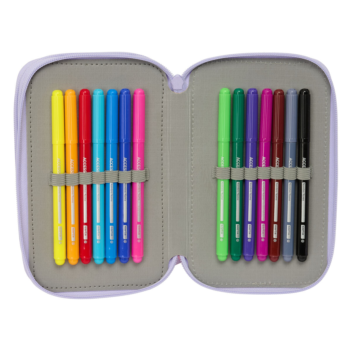 Geantă Universală Safta Bouquet Roz Liliachiu 12,5 x 19,5 x 5,5 cm 37 Piese - Birou și papetărie, Material școlar și educațional