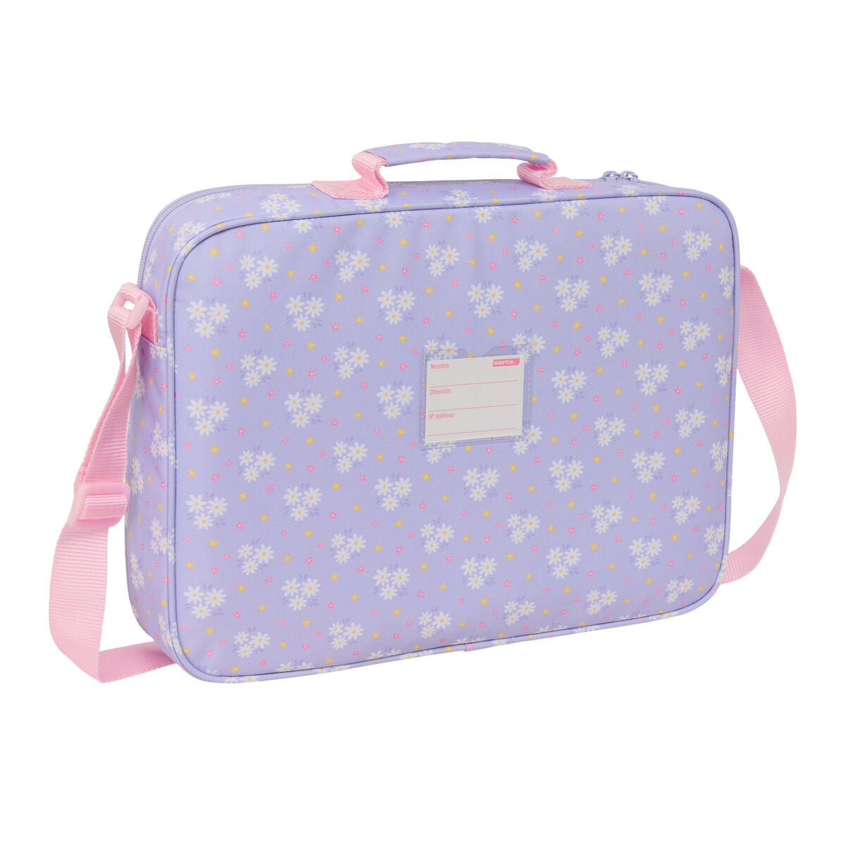 Ghiozdan Safta Bouquet Roz Liliachiu 38 x 28 x 6 cm - Birou și papetărie, Material școlar și educațional