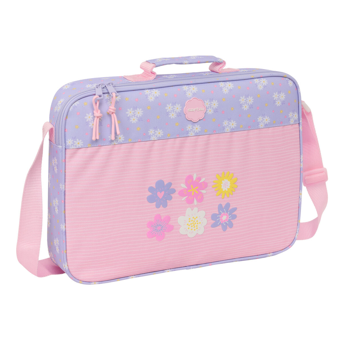 Ghiozdan Safta Bouquet Roz Liliachiu 38 x 28 x 6 cm - Birou și papetărie, Material școlar și educațional