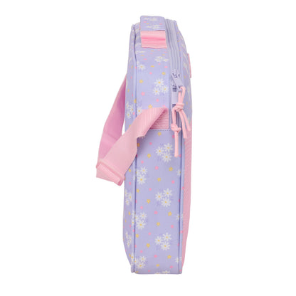 Ghiozdan Safta Bouquet Roz Liliachiu 38 x 28 x 6 cm - Birou și papetărie, Material școlar și educațional