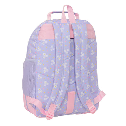 Ghiozdan Safta Bouquet Roz Liliachiu 32 x 42 x 15 cm - Birou și papetărie, Material școlar și educațional