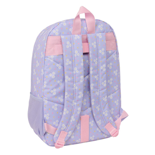 Ghiozdan Safta Bouquet Roz Liliachiu 30 x 46 x 14 cm - Birou și papetărie, Material școlar și educațional