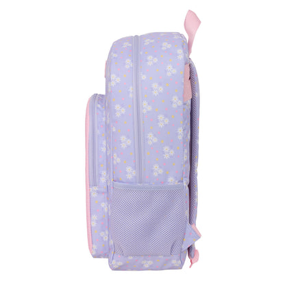 Ghiozdan Safta Bouquet Roz Liliachiu 30 x 46 x 14 cm - Birou și papetărie, Material școlar și educațional