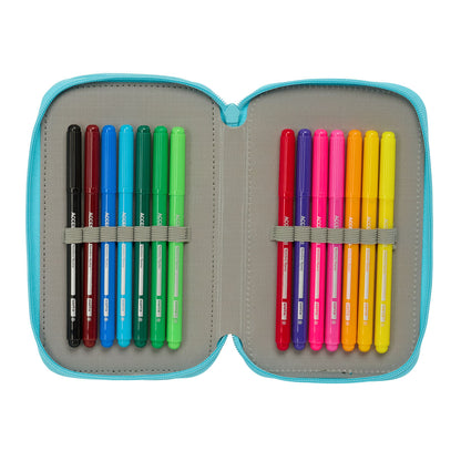 Geantă Universală Moos Fiori Multicolor 12,5 x 19,5 x 5,5 cm 37 Piese - Birou și papetărie, Material școlar și educațional