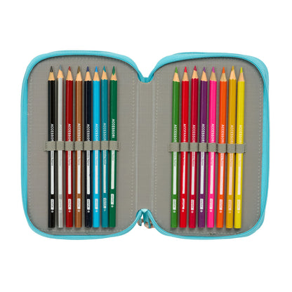 Geantă Universală Moos Fiori Multicolor 12,5 x 19,5 x 5,5 cm 37 Piese - Birou și papetărie, Material școlar și educațional