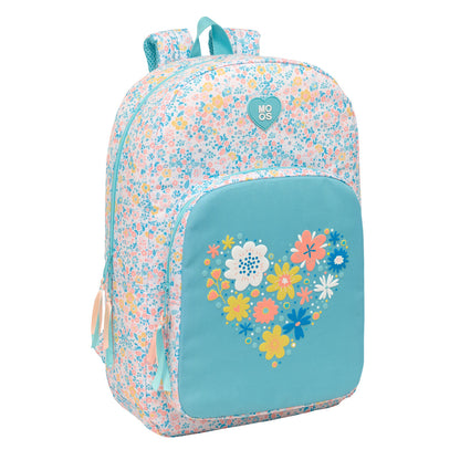 Ghiozdan Moos Fiori Multicolor 30 x 46 x 14 cm - Birou și papetărie, Material școlar și educațional