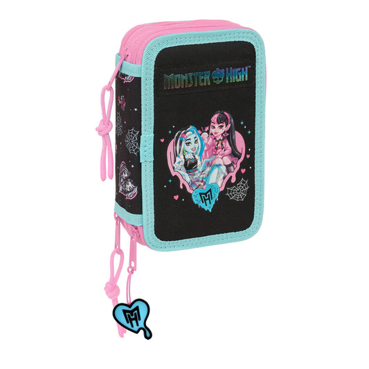 Geantă Universală Monster High Negru 12,5 x 19,5 x 5,5 cm 37 Piese - Birou și papetărie, Material școlar și educațional