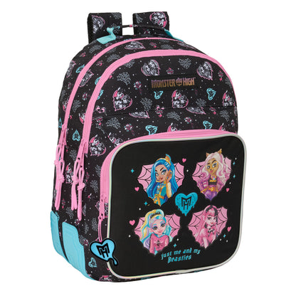 Ghiozdan Monster High Negru 32 x 42 x 15 cm - Birou și papetărie, Material școlar și educațional