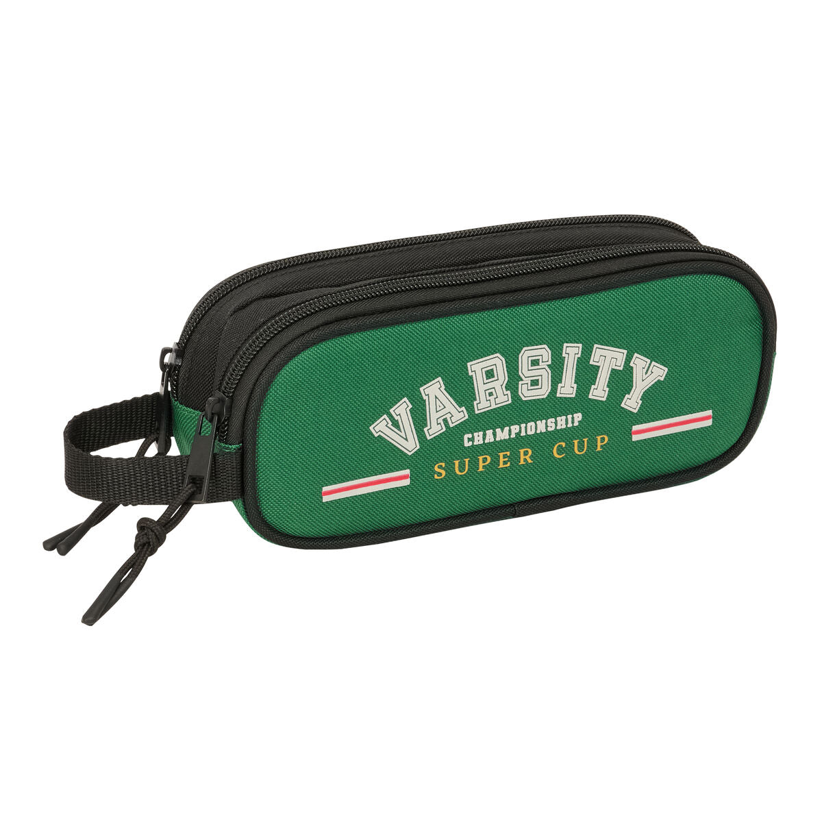 Geantă Universală BlackFit8 Varsity Negru Verde 21 x 8 x 6 cm - Birou și papetărie, Material școlar și educațional