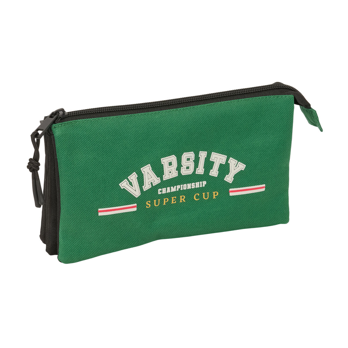 Geantă Universală BlackFit8 Varsity Negru Verde 22 x 12 x 3 cm - Birou și papetărie, Material școlar și educațional