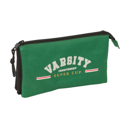 Geantă Universală BlackFit8 Varsity Negru Verde 22 x 12 x 3 cm - Birou și papetărie, Material școlar și educațional