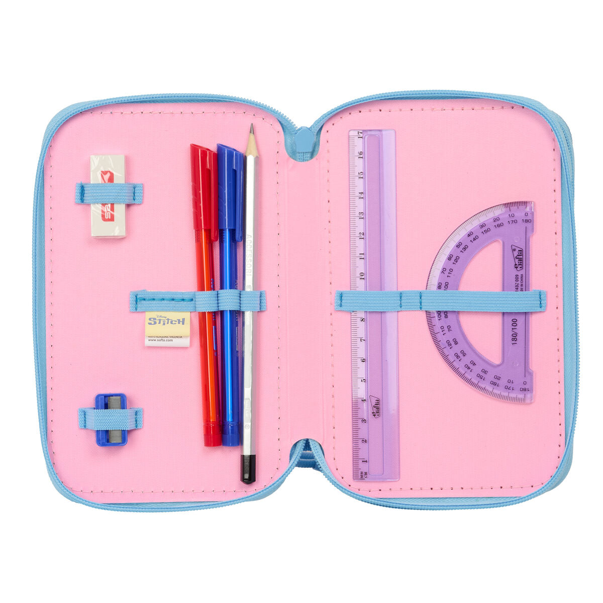 Geantă Universală Lilo & Stitch Bright Roz deschis 12,5 x 19,5 x 5,5 cm 37 Piese - Birou și papetărie, Material școlar și educațional