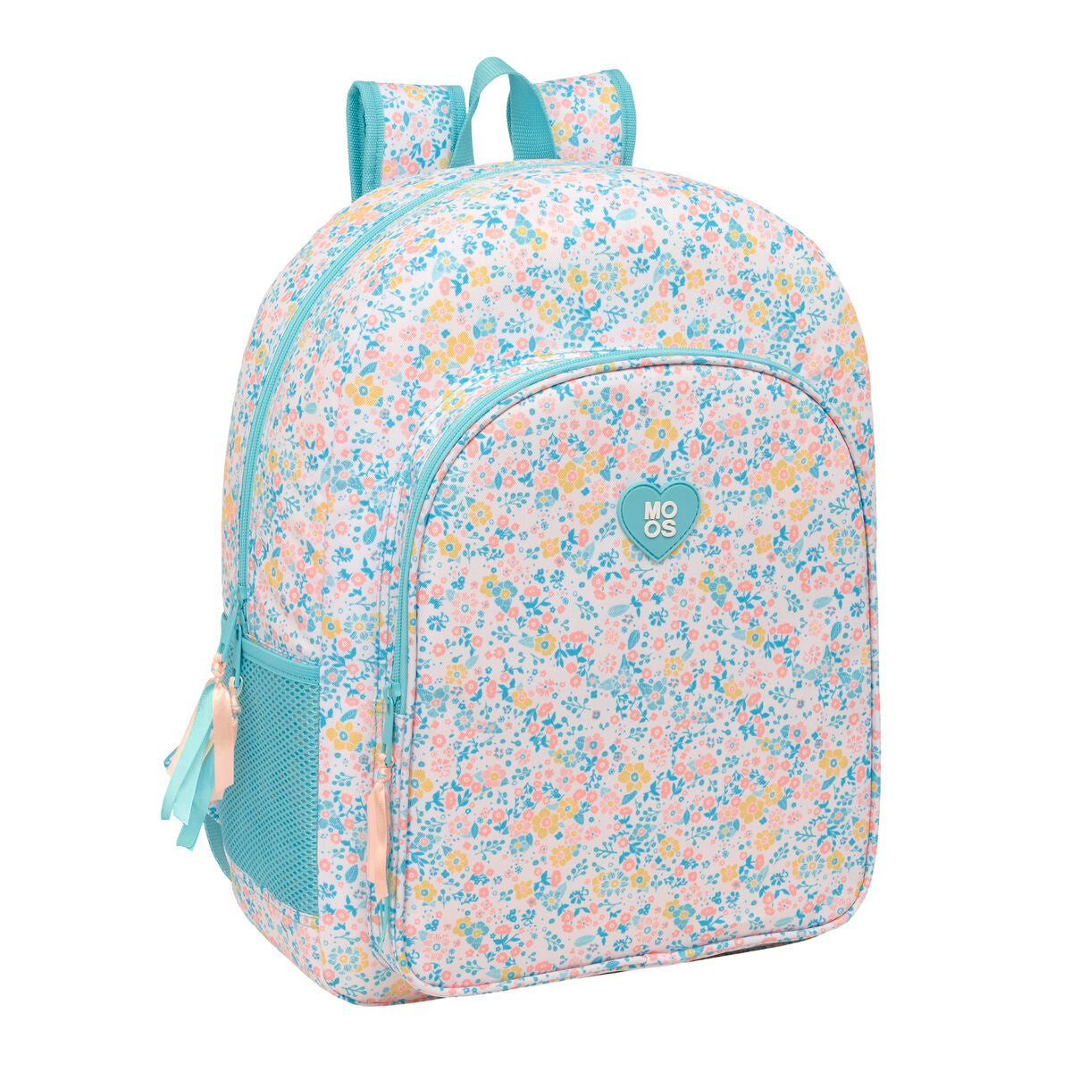 Ghiozdan Moos Fiori Multicolor 33 x 42 x 14 cm - Birou și papetărie, Material școlar și educațional