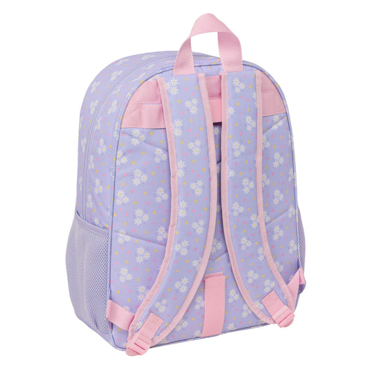 Ghiozdan Safta Bouquet Roz Liliachiu 33 x 42 x 14 cm - Birou și papetărie, Material școlar și educațional