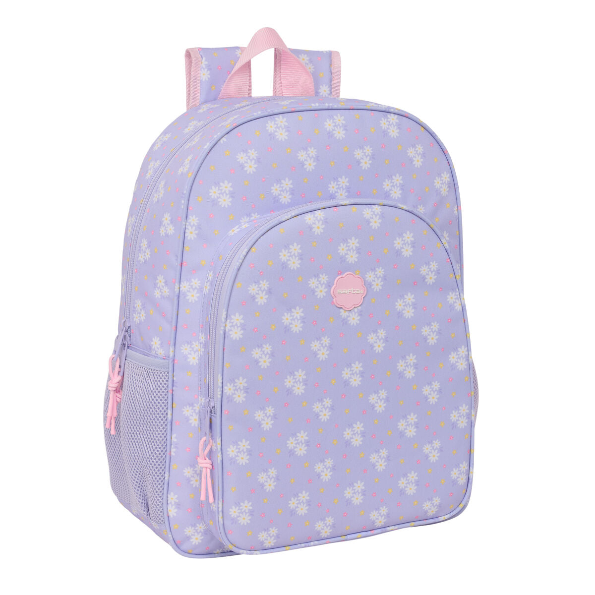 Ghiozdan Safta Bouquet Roz Liliachiu 33 x 42 x 14 cm - Birou și papetărie, Material școlar și educațional