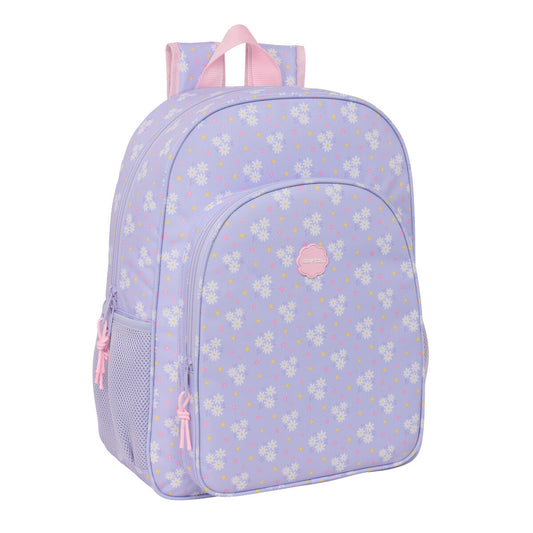 Ghiozdan Safta Bouquet Roz Liliachiu 33 x 42 x 14 cm - Birou și papetărie, Material școlar și educațional