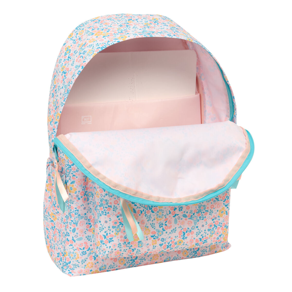 Ghiozdan Moos Fiori Multicolor 31 x 43 x 13 cm - Birou și papetărie, Material școlar și educațional