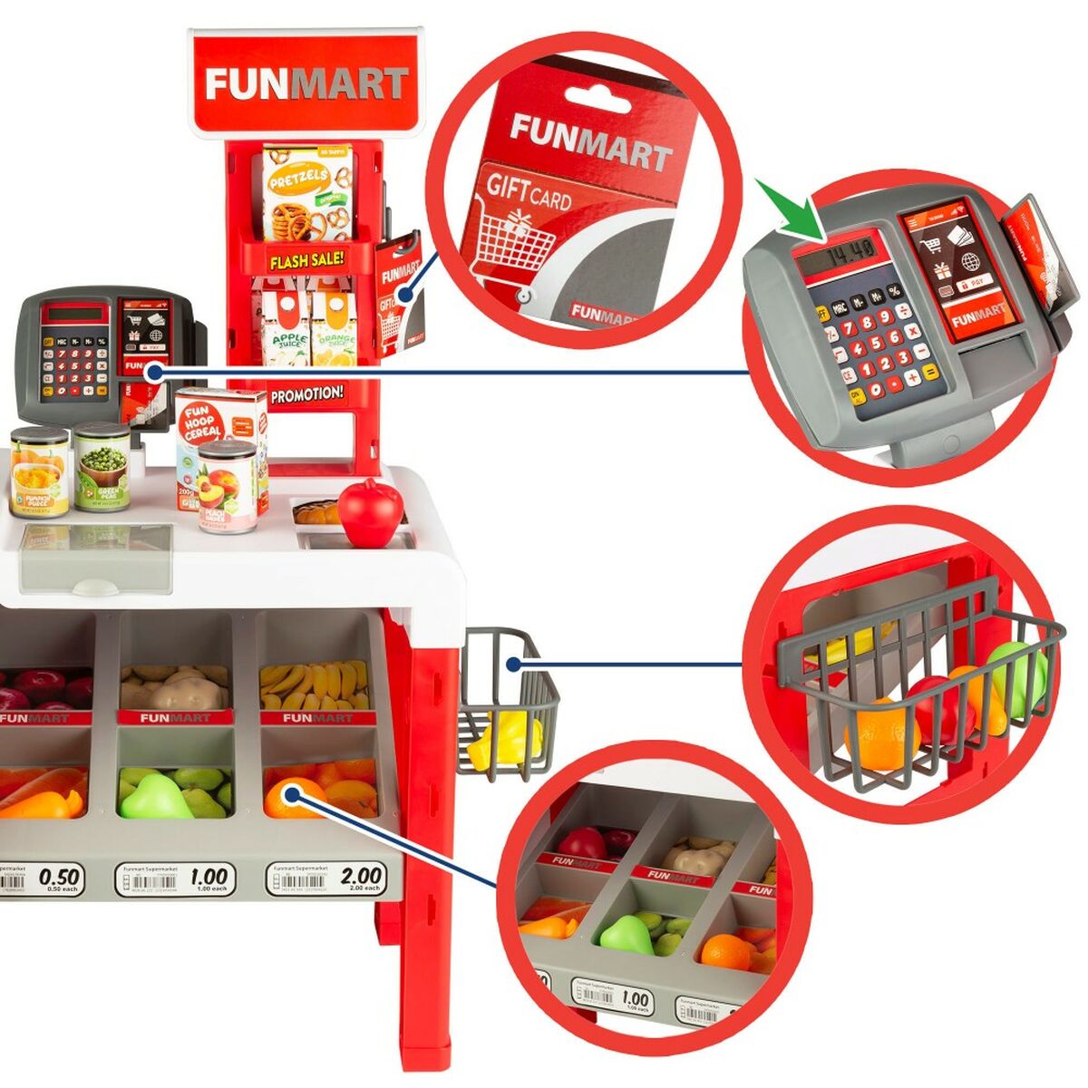 Supermarket de jucării Funville Funmart 55,5 x 75 x 29 cm - Jucarii si jocuri, Imitații de jocuri