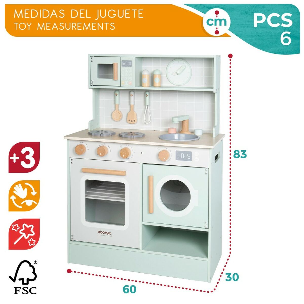 Bucătărie de Jucărie Woomax 60 x 83 x 30 cm - Jucarii si jocuri, Imitații de jocuri