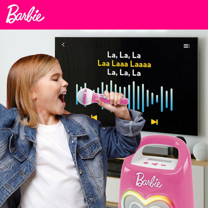 Microfon Karaoke Barbie - Jucarii si jocuri, Instrumente muzicale pentru copii