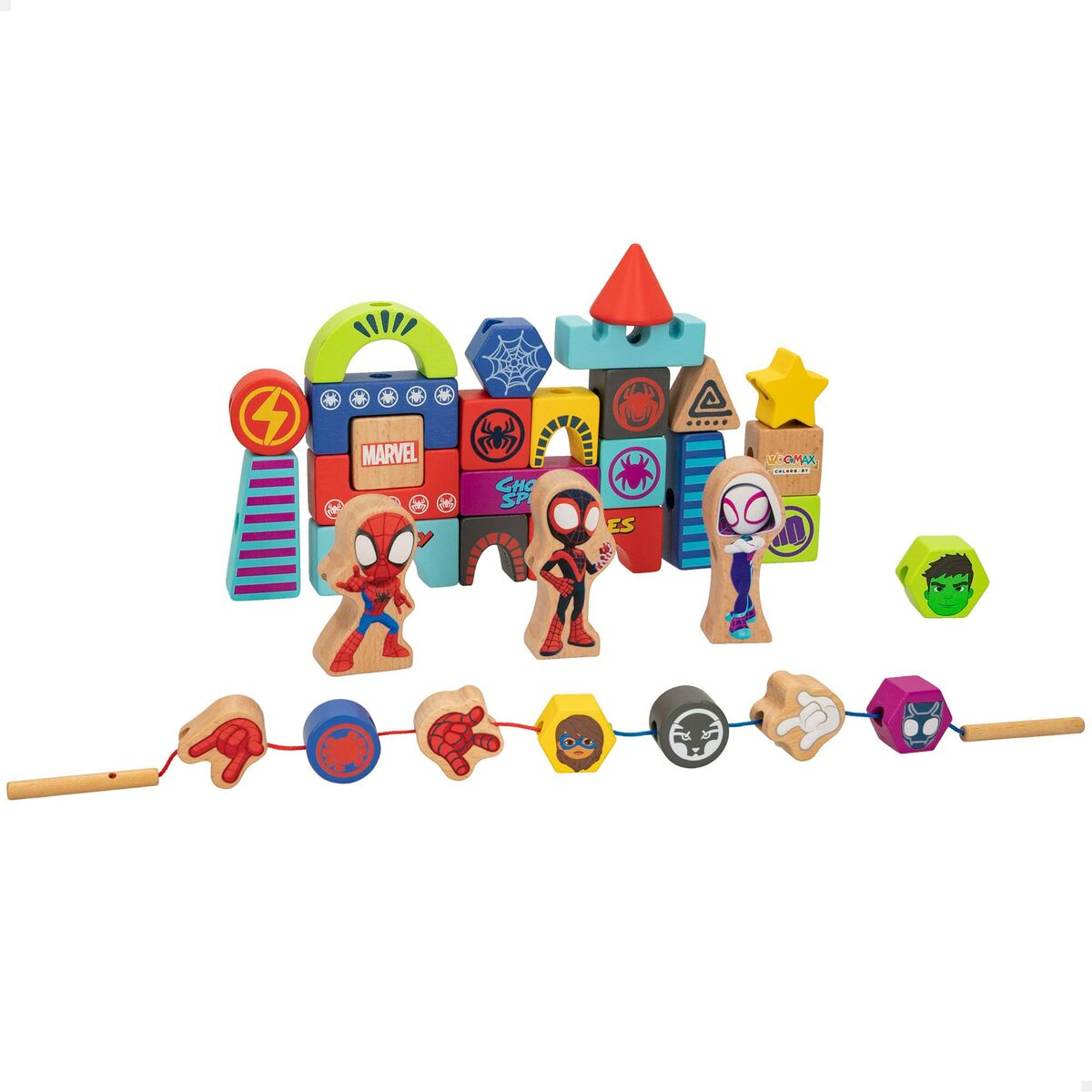 Playset Spidey Amazing Friends & Friends Lemn 35 Piese - Jucarii si jocuri, Păpuși și figurine