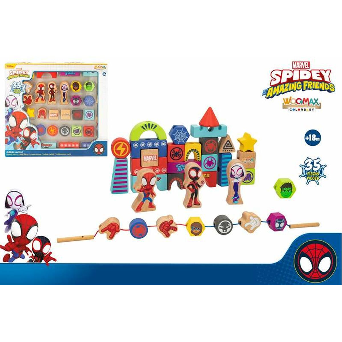 Playset Spidey Amazing Friends & Friends Lemn 35 Piese - Jucarii si jocuri, Păpuși și figurine