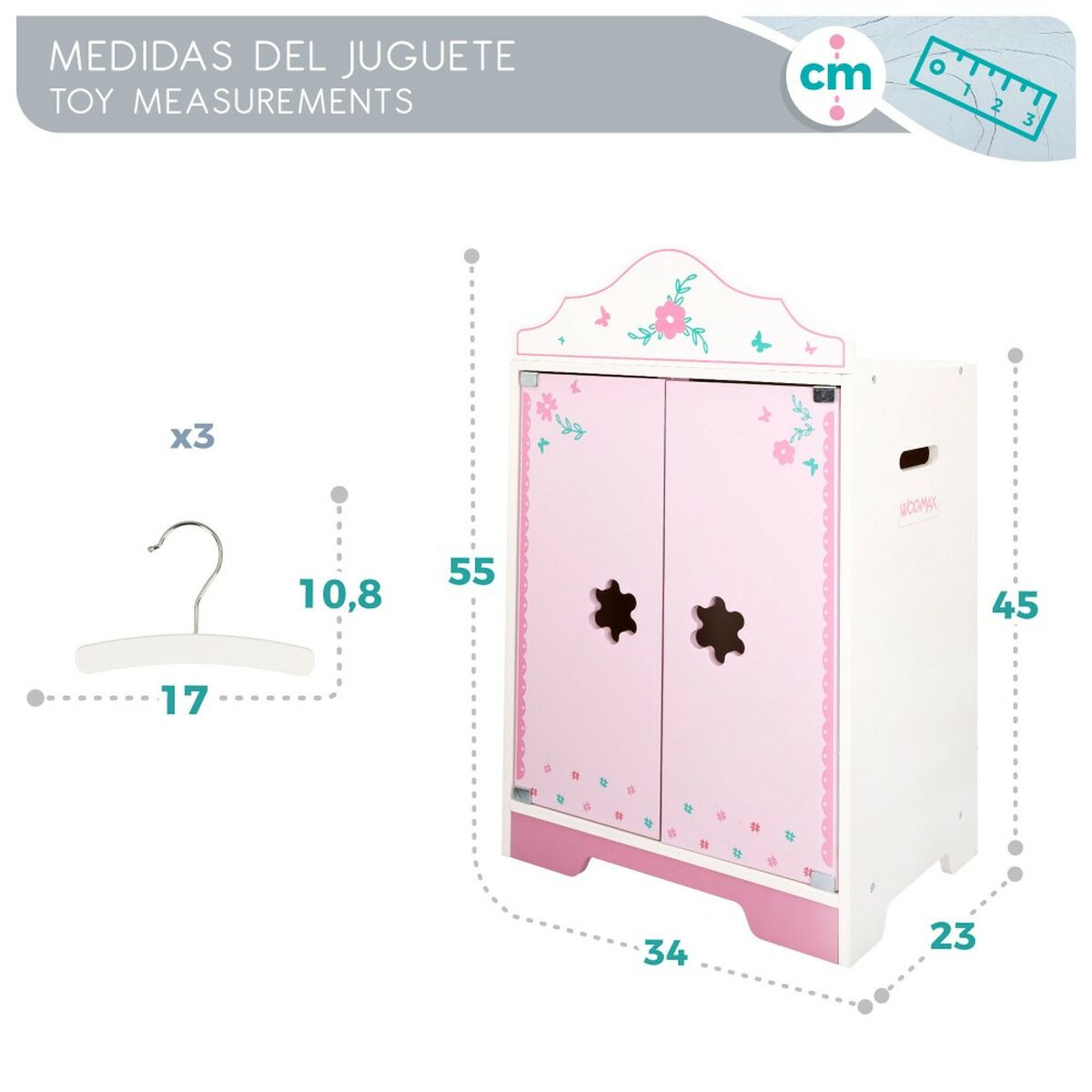 Dulap Woomax Păpuși 34 x 55 x 23 cm - Jucarii si jocuri, Păpuși și accesorii