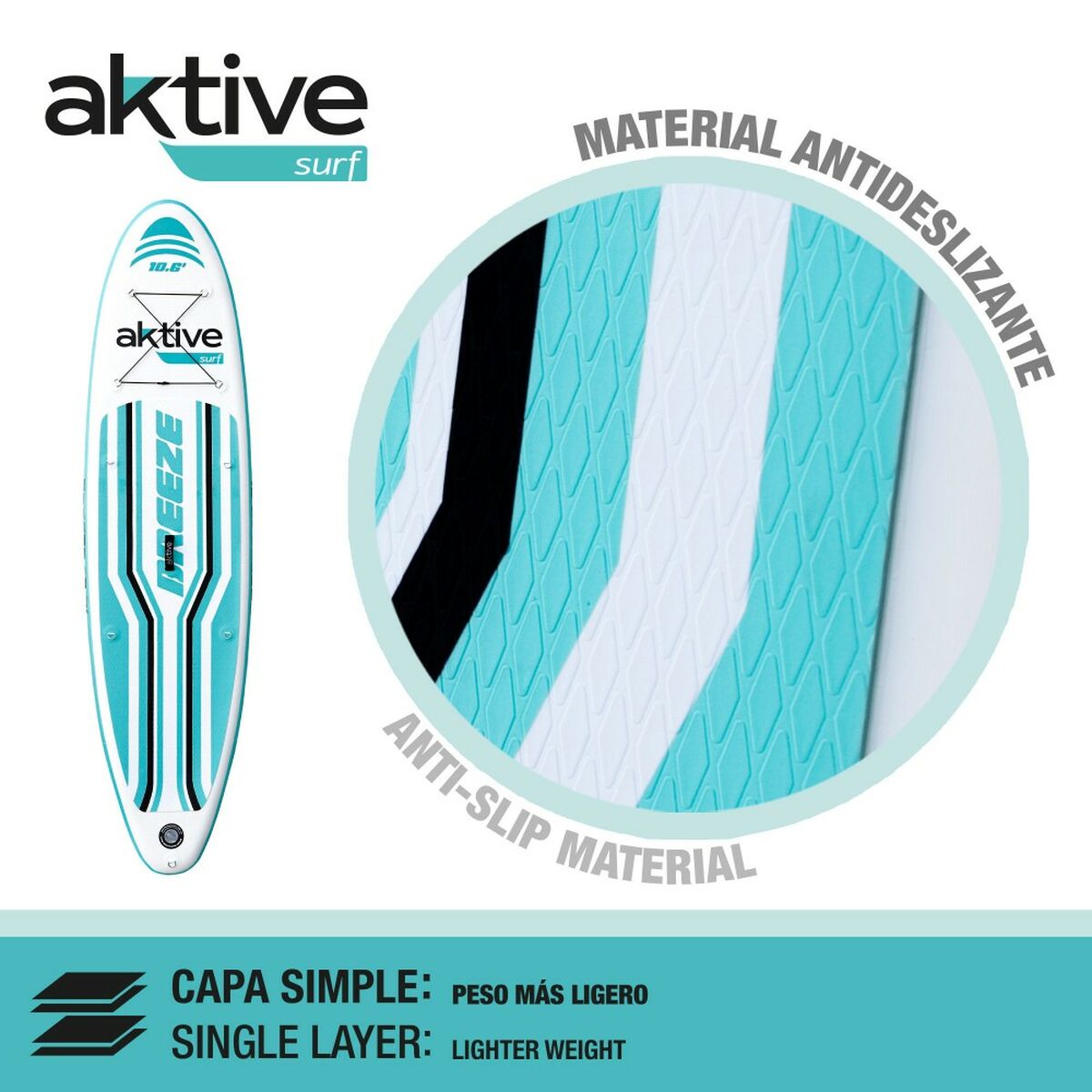 Placă gonflabilă de paddle surf cu accesorii Aktive - Sport și în aer liber, Sporturi acvatice