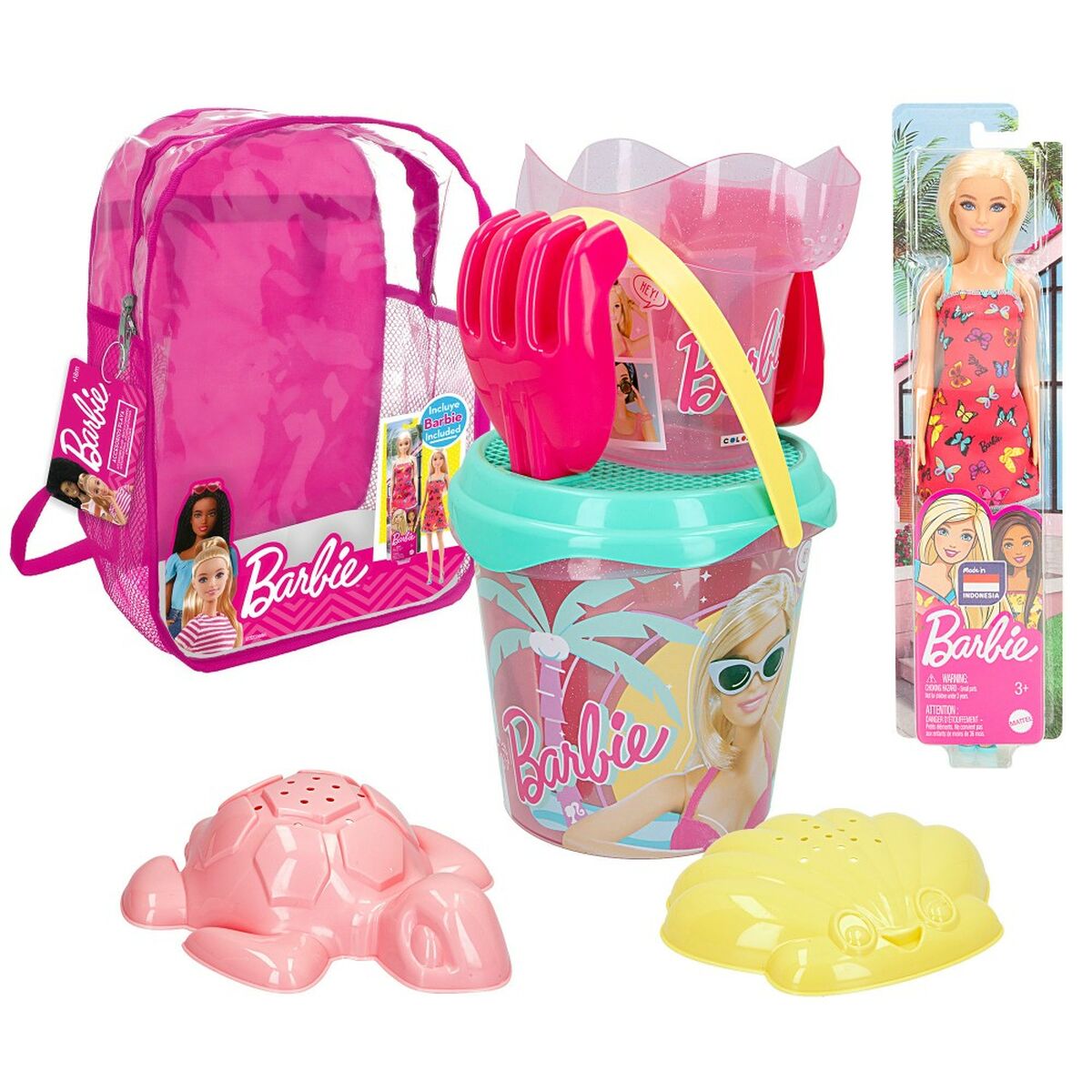 Set de jucării de plajă Barbie 8 Piese Ø 18 cm - Jucarii si jocuri, În aer liber și sport
