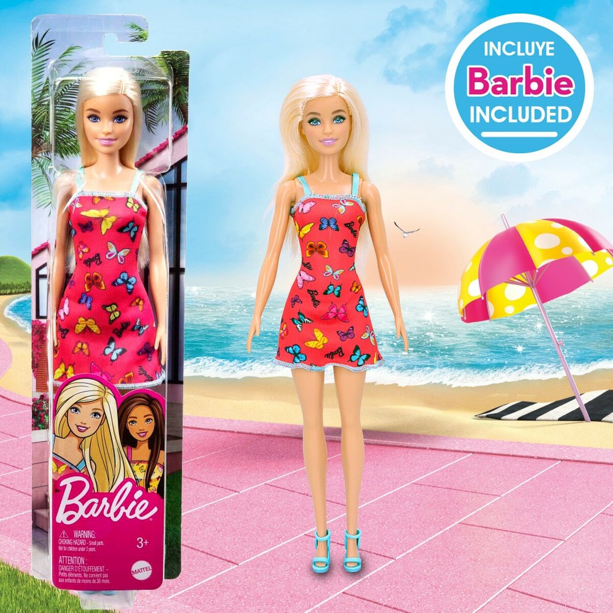 Set de jucării de plajă Barbie 8 Piese Ø 18 cm - Jucarii si jocuri, În aer liber și sport