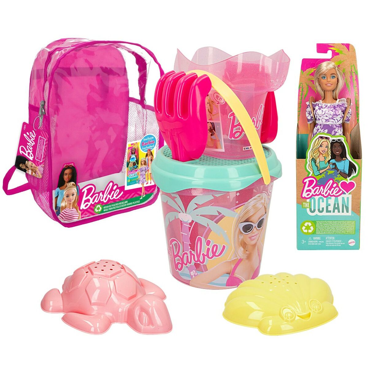 Set de jucării de plajă Barbie 8 Piese 18 x 16 x 18 cm - Jucarii si jocuri, În aer liber și sport
