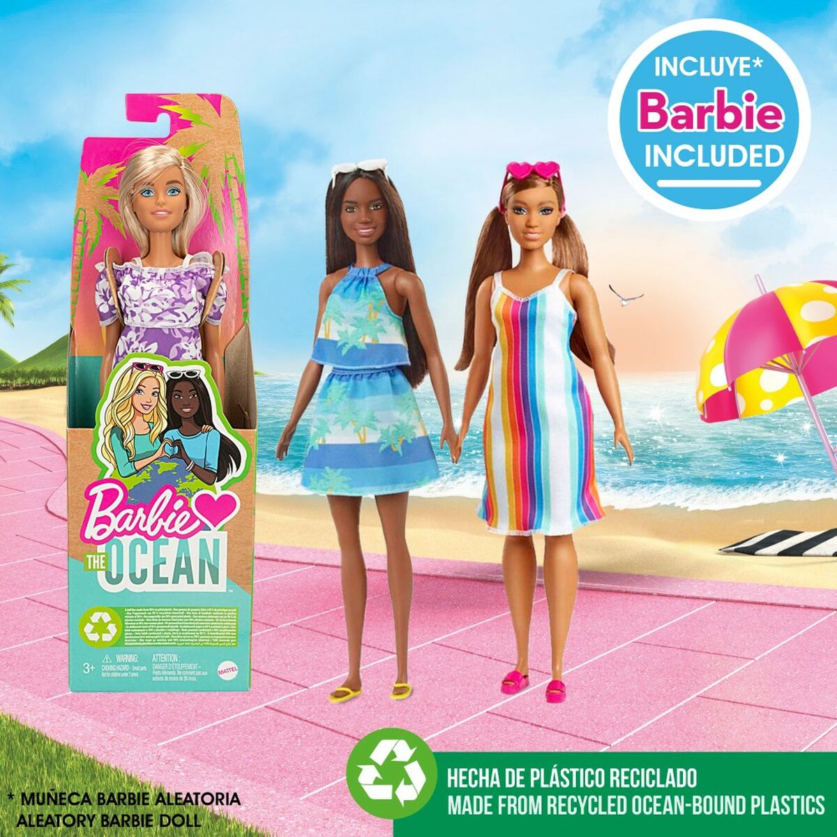 Set de jucării de plajă Barbie 8 Piese 18 x 16 x 18 cm - Jucarii si jocuri, În aer liber și sport