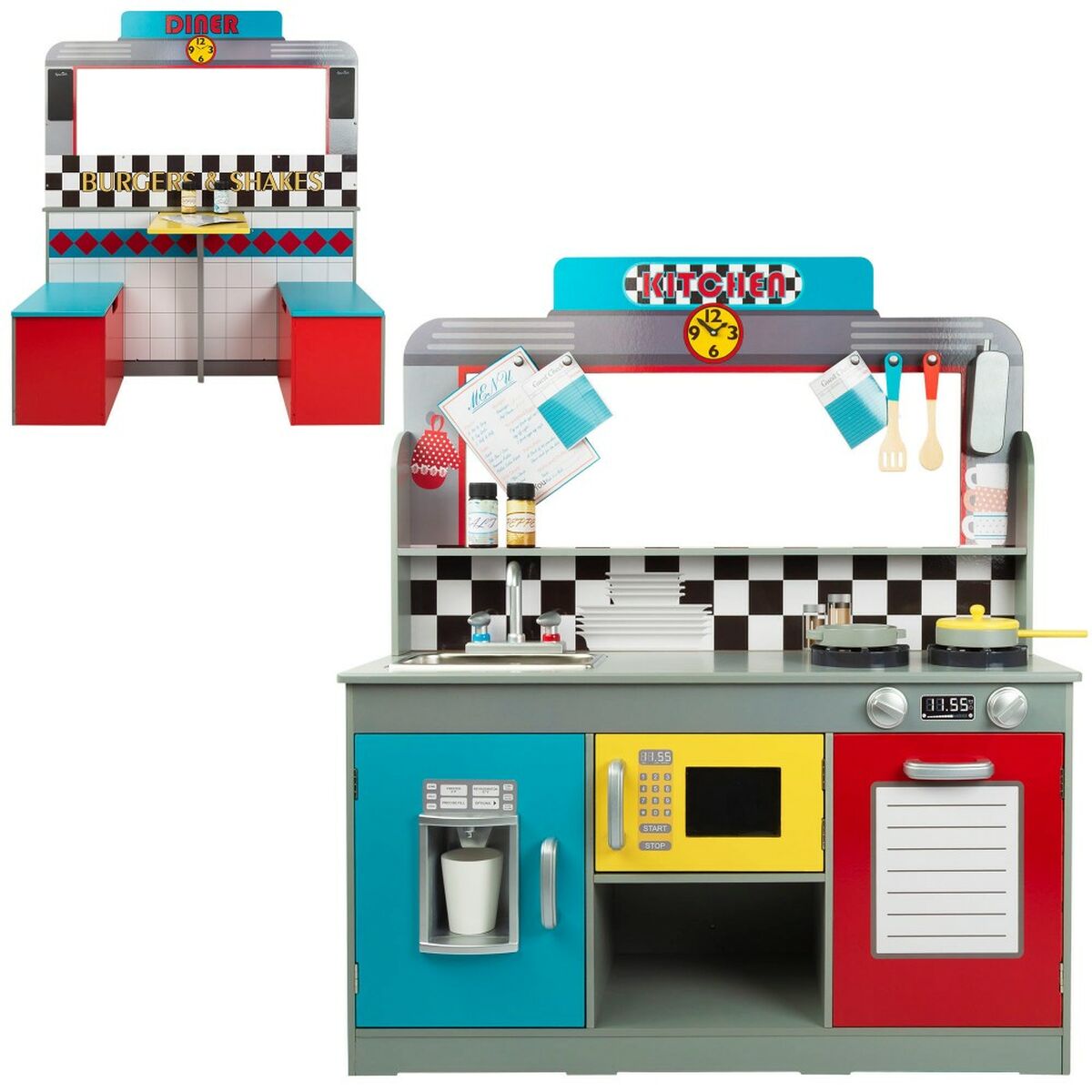 Bucătărie de Jucărie Play & Learn Retro 90 x 104 x 58 cm - Jucarii si jocuri, Imitații de jocuri
