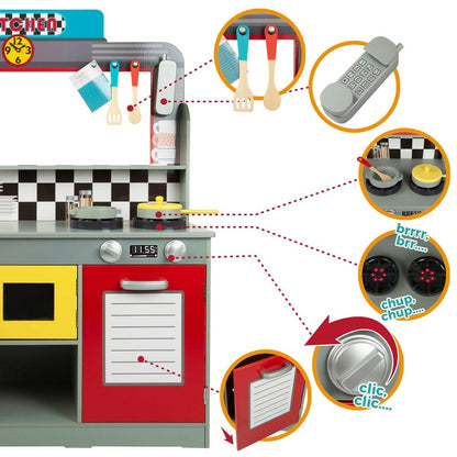 Bucătărie de Jucărie Play & Learn Retro 90 x 104 x 58 cm - Jucarii si jocuri, Imitații de jocuri