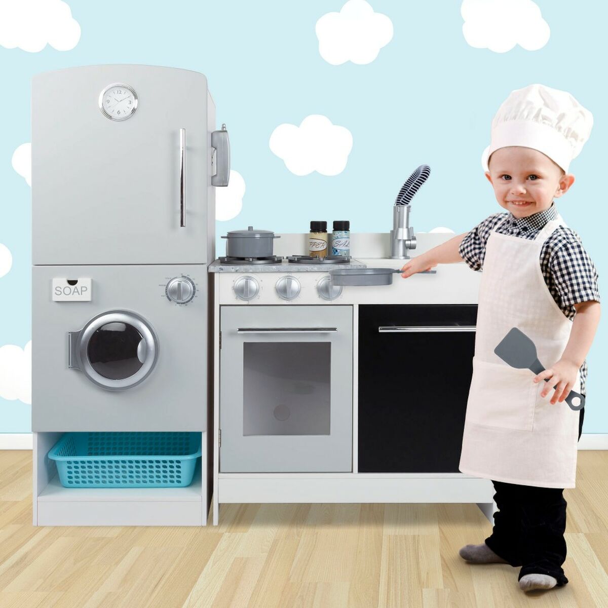 Bucătărie de Jucărie Play & Learn Modern 95 x 95 x 30 cm - Jucarii si jocuri, Imitații de jocuri