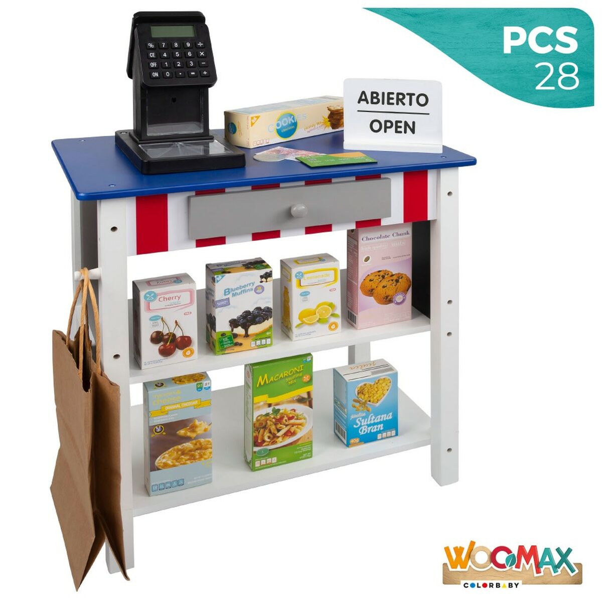 Supermarket de jucării Woomax 28 Piese 48 x 70 x 30 cm - Jucarii si jocuri, Imitații de jocuri