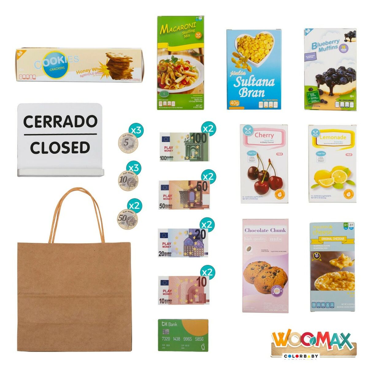 Supermarket de jucării Woomax 28 Piese 48 x 70 x 30 cm - Jucarii si jocuri, Imitații de jocuri