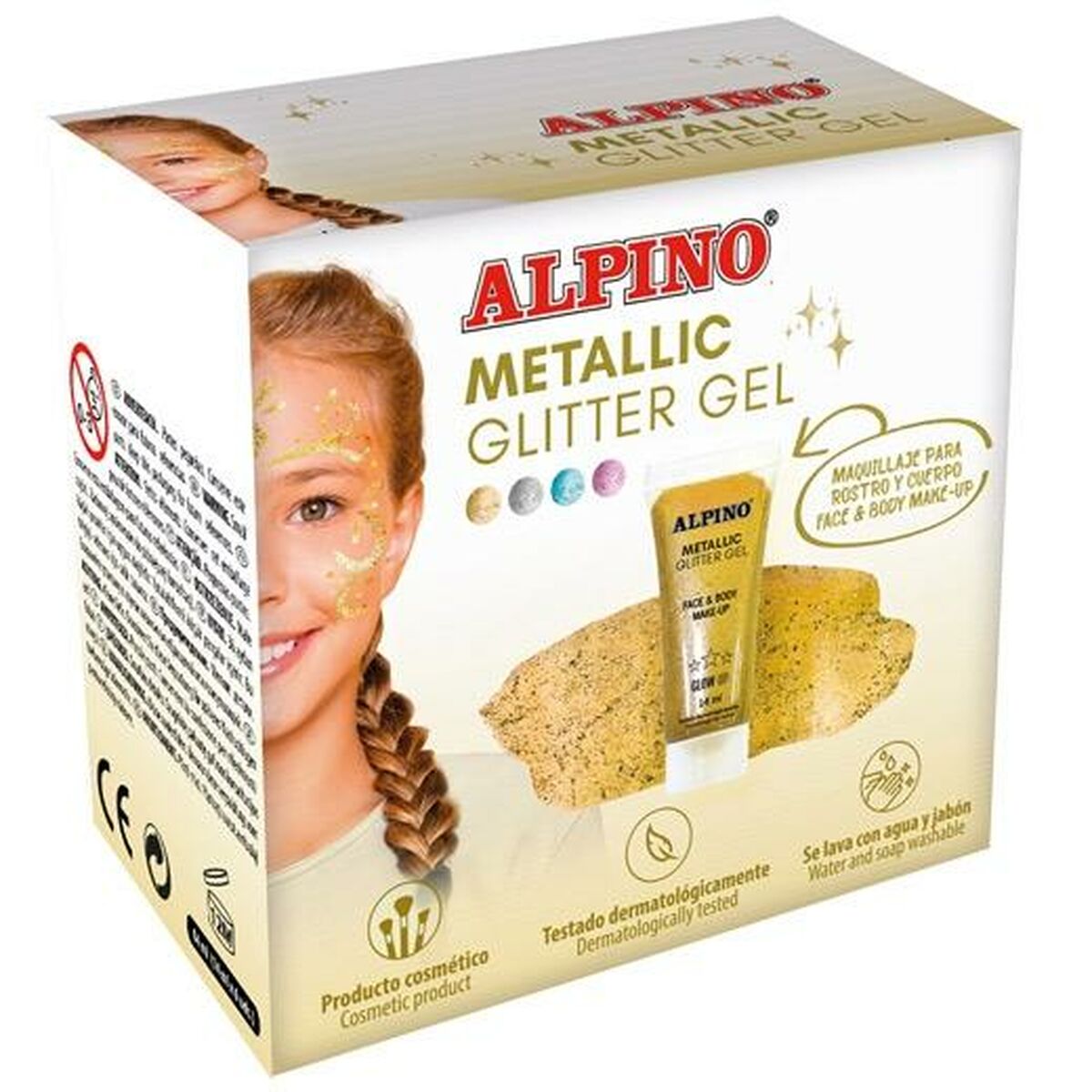 Machiaj pentru Copii Alpino Gel Purpurină Auriu* - Jucarii si jocuri, Costume și accesorii