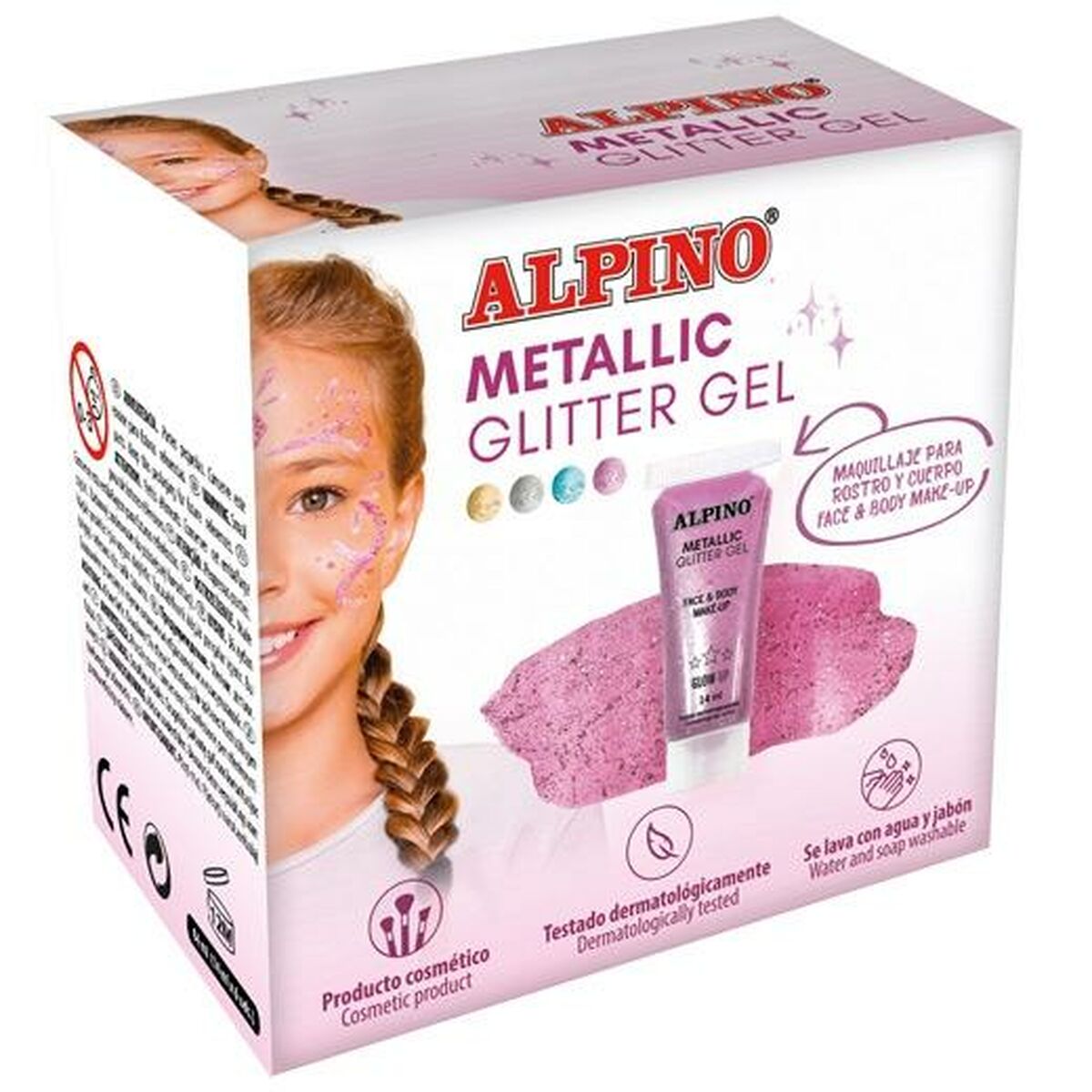 Machiaj pentru Copii Alpino Gel Purpurină Roz - Jucarii si jocuri, Costume și accesorii