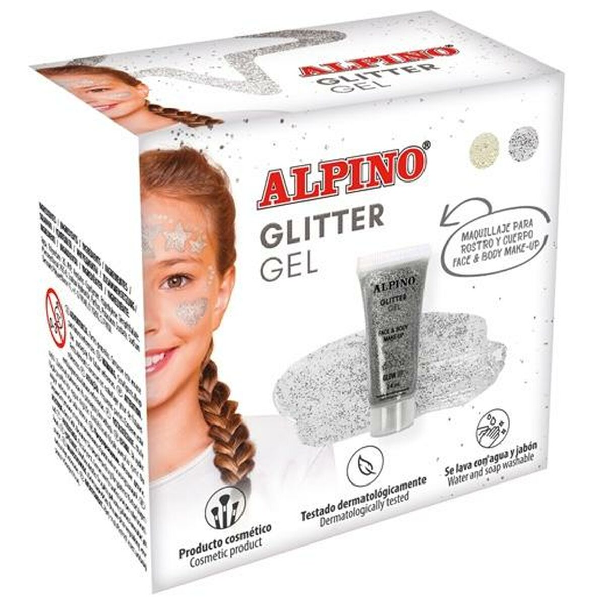 Machiaj pentru Copii Alpino Gel Purpurină Argintiu - Jucarii si jocuri, Costume și accesorii