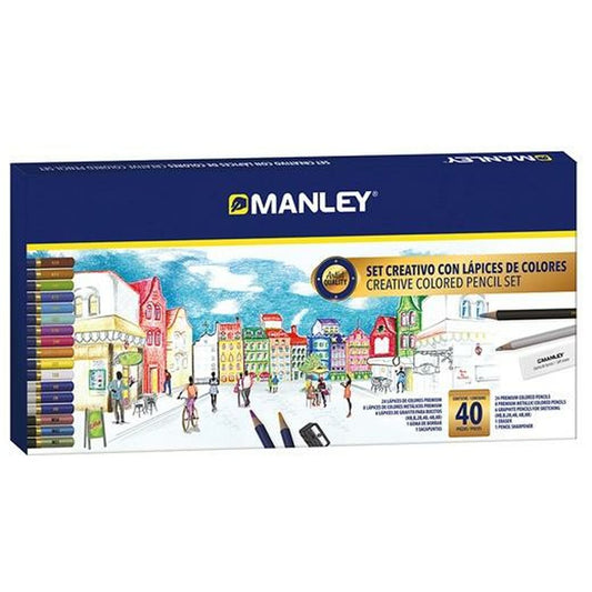 Set pentru desen Manley 40 Piese Multicolor - Birou și papetărie, Arte și Meserii