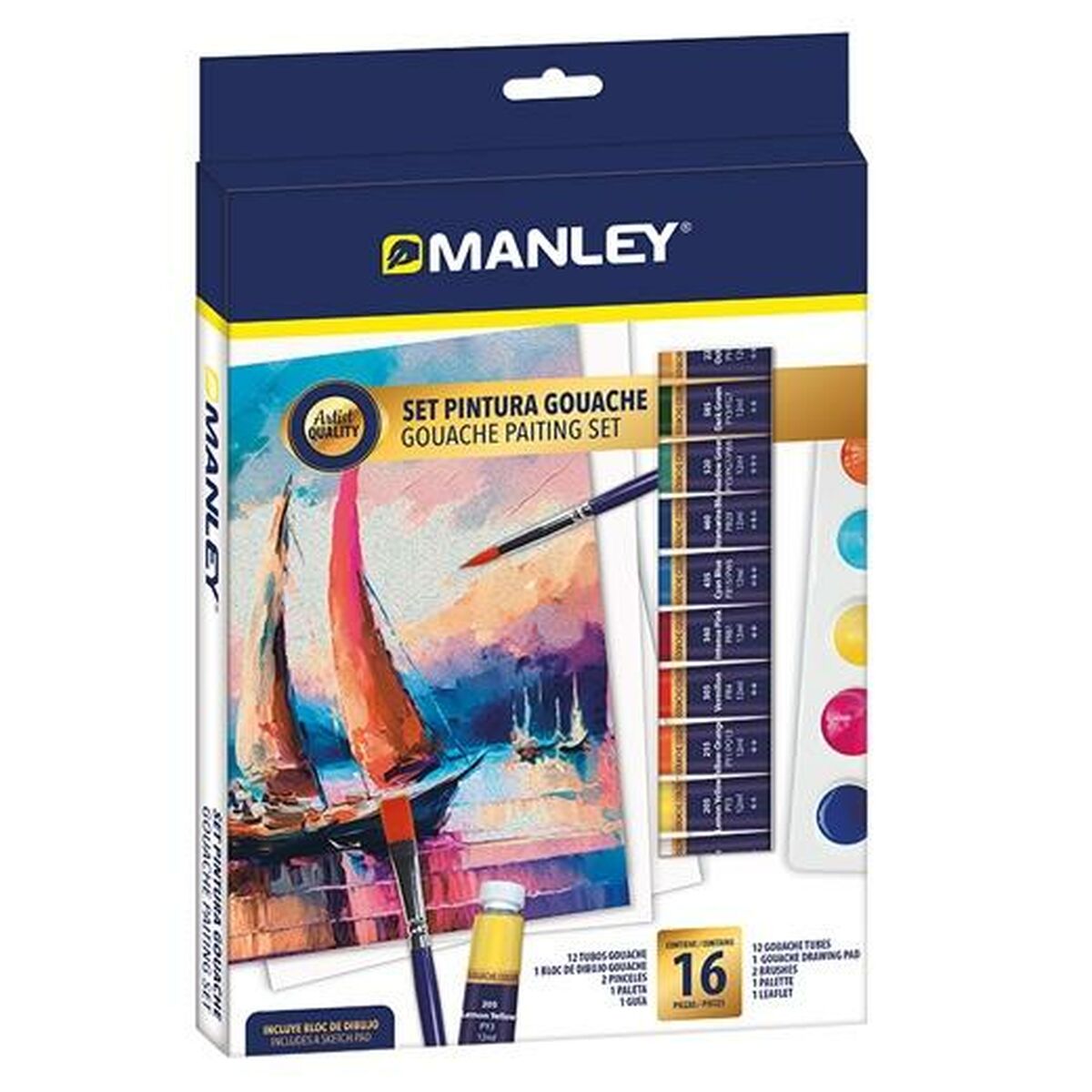 Gouache Painting Set Manley 16 Piese Multicolor - Birou și papetărie, Arte și Meserii