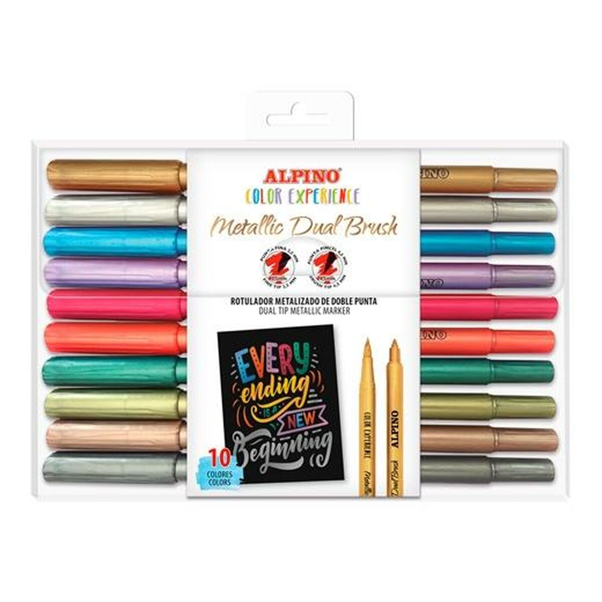 Set de Carioci Alpino Color Experience Multicolor Cu două capete Pensulă 10 Piese - Birou și papetărie, Pixuri, creioane și articole de scris