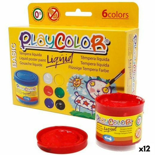 Tempera Playcolor Multicolor 40 ml (12 Unități) - Birou și papetărie, Arte și Meserii