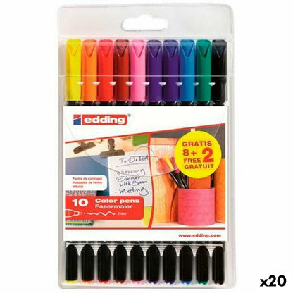 Set de Carioci Edding 1200 Carcasă (20 Unități) - Birou și papetărie, Pixuri, creioane și articole de scris